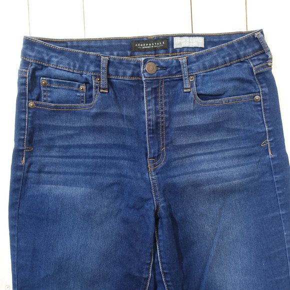 Aeropostale High Waisted Jegging Jeans Dark Wash 10 Short - Picture 2 of 7